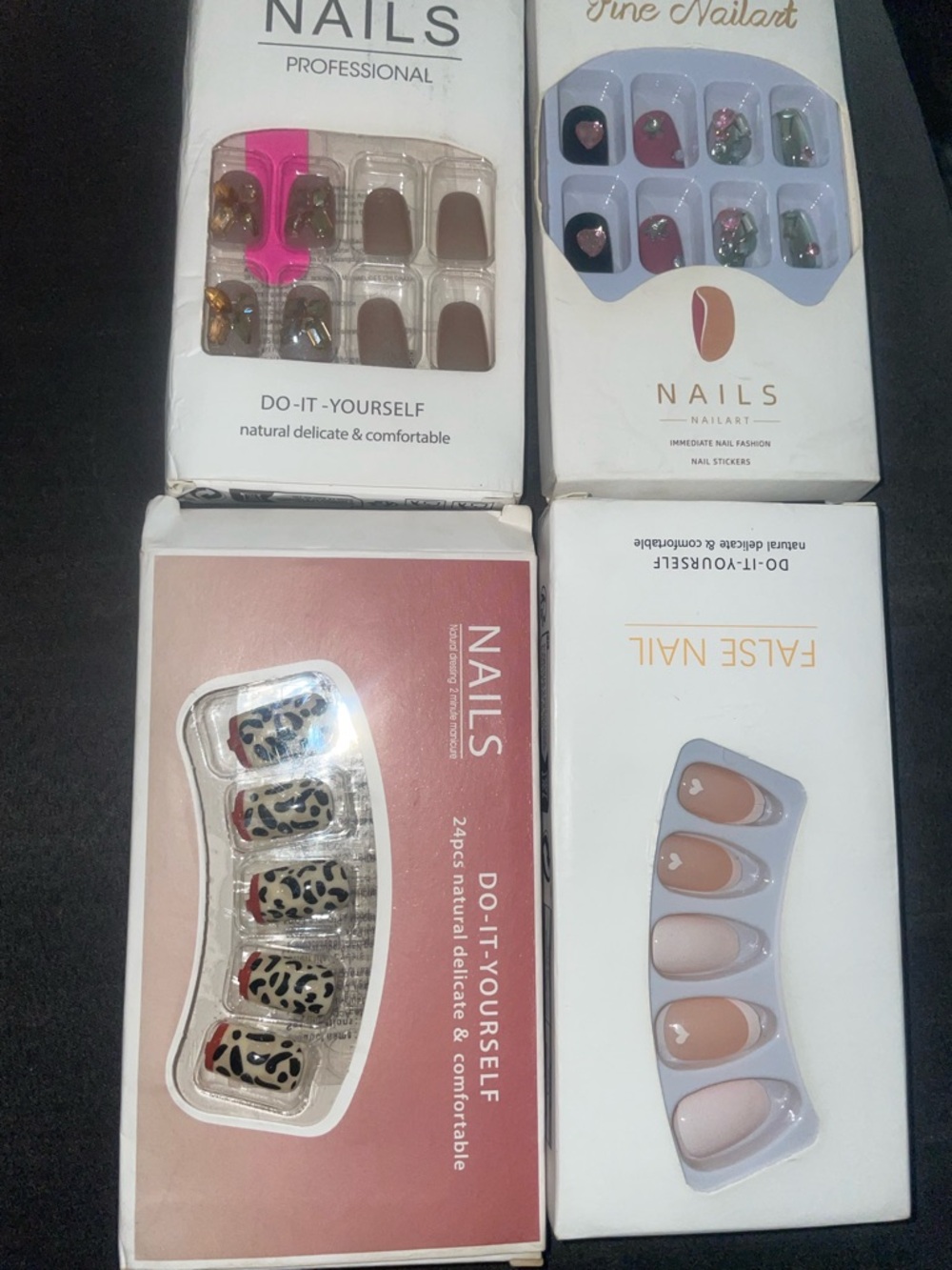 Assorted Brown & Pink Press-On Nail Set - Brand